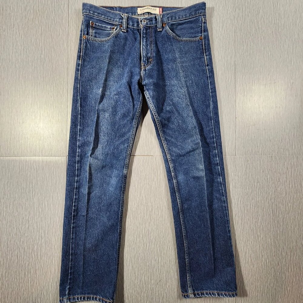 LEVI STRAUSS 505 Denim Jeans Mens 32x32 Regular Straight Fit Medium Wash Blue